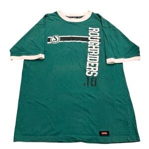 Vintage Saskatchewan Roughriders Shirt Mens CFL Football Ringer Large Waves